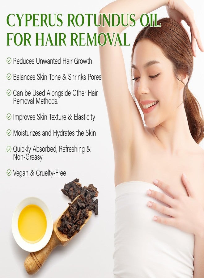 GOGIFTGO Cyperus Rotundus Oil,Cyprus Rotundus Oil for Hair Removal,Cyperus Oi-l Natural, Soothing and Gentle,Reducing Body Hair Growth,Smooth Skin & Hair Removal,60ml (2pcs - Image 4