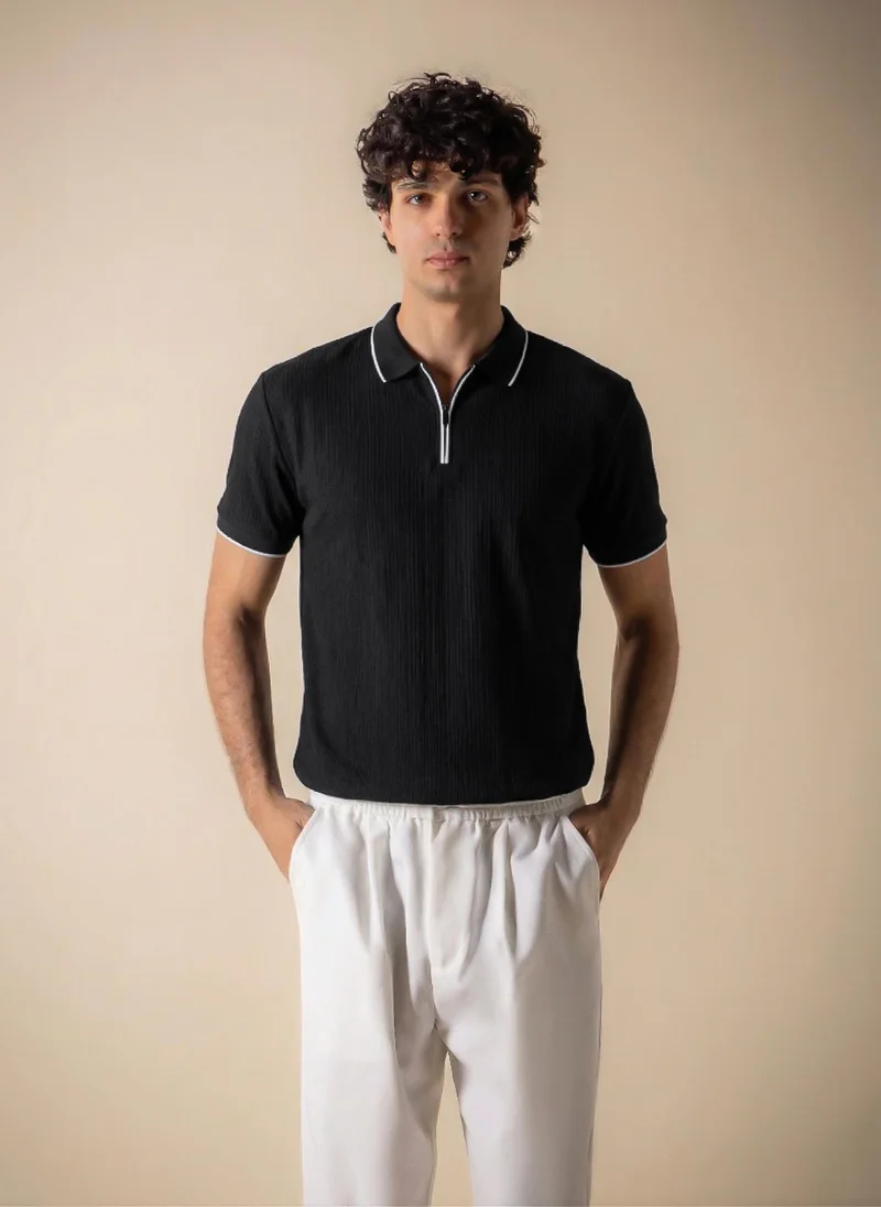 شايبس CONTRAST RIB SLIM POLO SHIRT