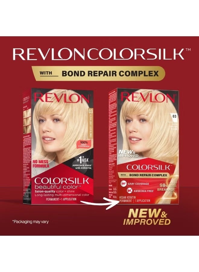 ريفلون صبغة شعر دائمة من ريفلون كولور سيلك بيوتيفول كلر، رقم 03 أشقر فاتح جداً. - Image 3