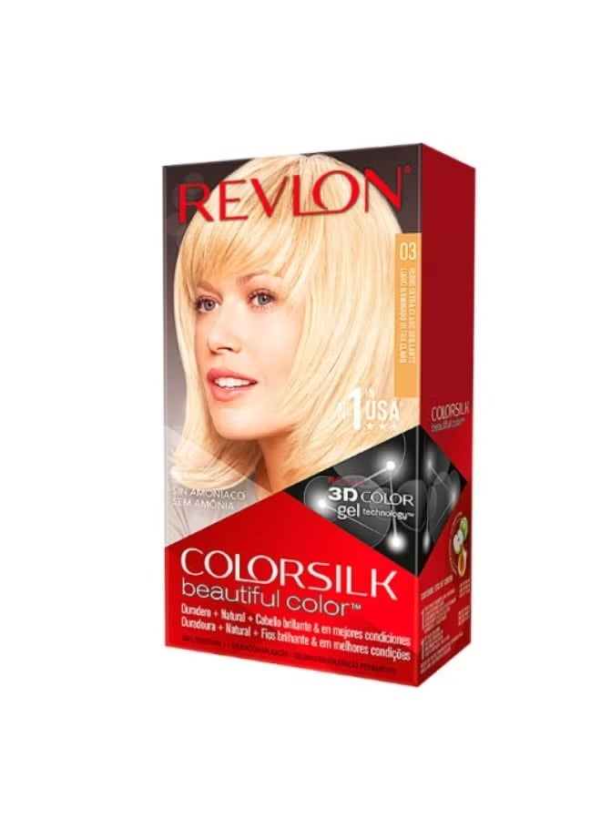 ريفلون صبغة شعر دائمة من ريفلون كولور سيلك بيوتيفول كلر، رقم 03 أشقر فاتح جداً. - Image 1