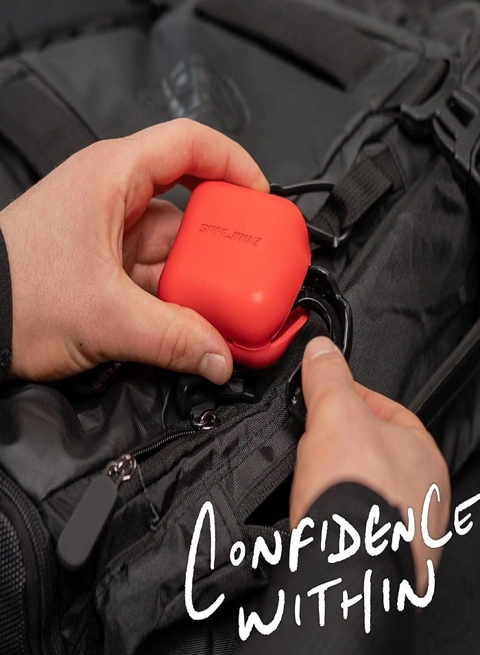 SAFEJAWZ Mouthguard Case with Carabiner Clip, Premium Durable and Flexible Silicone Design to Keep Mouth Guard Protected/Clean (One Size) (Red) - Image 4