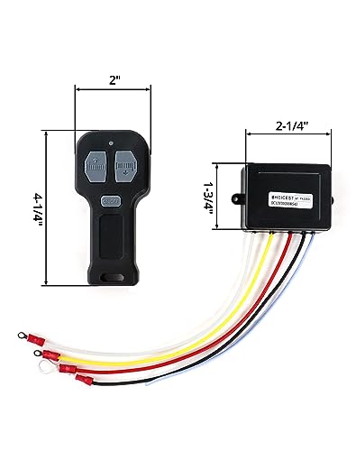 QWORK 12V Car Wireless Winch Electric Remote Control, 4 Pack Universal Mini 5 Wire Control Winch with Dual Manual Matching Transmitter Kit for Truck, ATV and SUV Winch Wireless System - Image 5