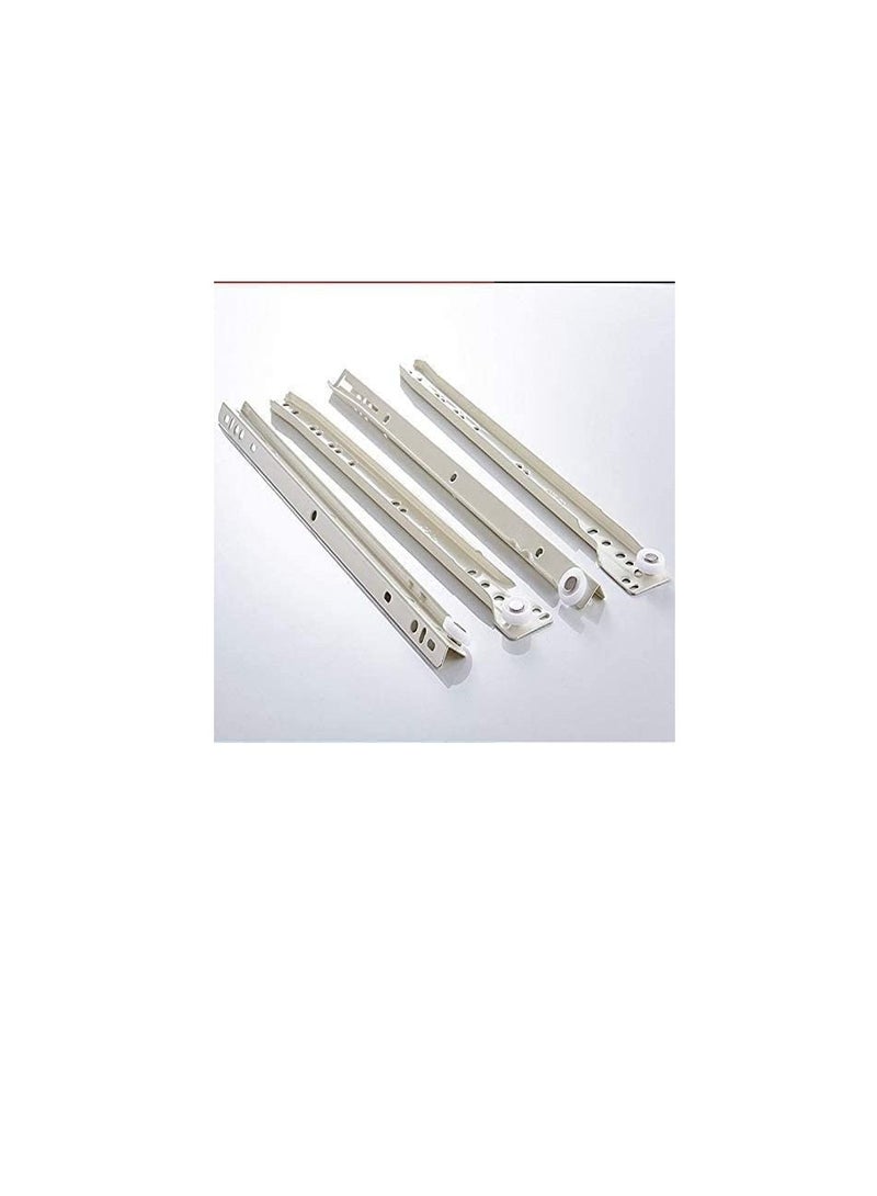 Robustline Roller Wheel Cabinet Drawer Keyboard Slide Glide Runner 2 Pairs (1.0mm Thickness), Heavy duty drawer slides (22") - Image 2