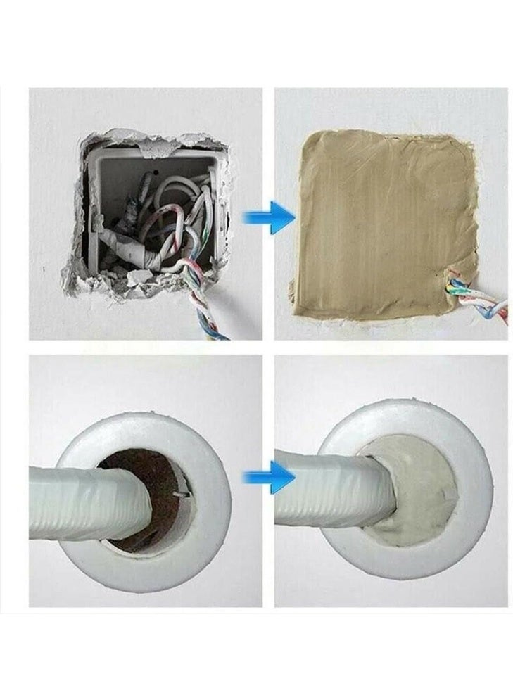 عجينة ملء الفراغات المانعة للتسريب – الحل السريع لكل الإصلاحات! متعددة الاستخدامات – مثالية لسد الفتحات والفجوات في مواسير التكييف، المياه، وفتحات الكهرباء (3pcs) - Image 2