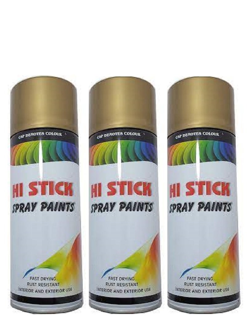 HI STICK Gold Spray Paint 3 Pcs