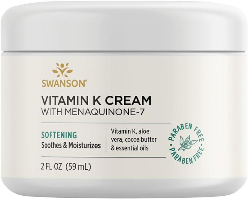 Swanson Vitamin K Cream with Menaquinone7 2 fl Ounce 59 ml Cream