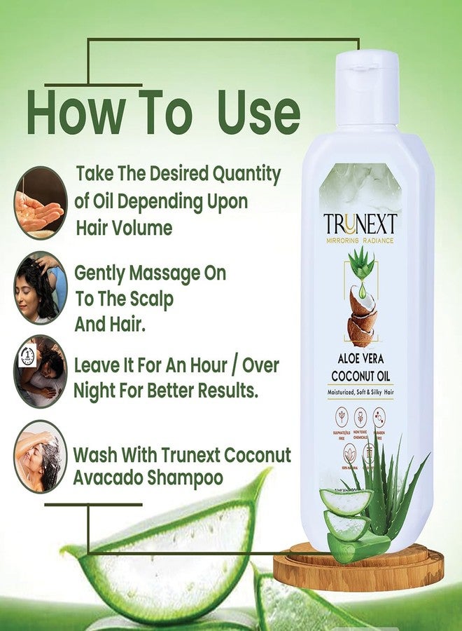 TRUNEXT Aloe Vera Coconut For Moisturizes and Nourishes Dry Damaged Hair Oil (200 ml) - Image 3