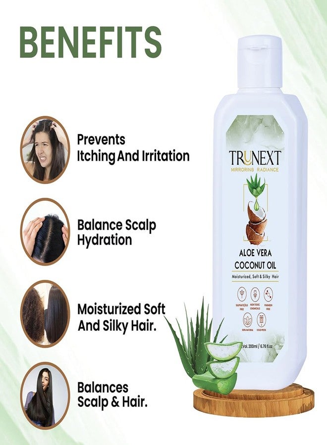 TRUNEXT Aloe Vera Coconut For Moisturizes and Nourishes Dry Damaged Hair Oil (200 ml) - Image 4