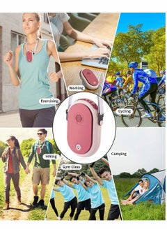 KASTWAVE Portable Hanging Neck Fan with Adjustable Lanyard,  3 Speed Wearable Mini USB, Pink  - Image 2