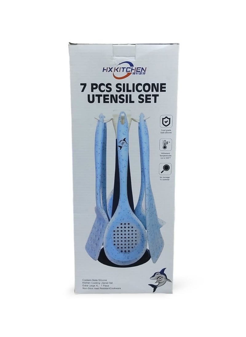 Generic Silicone distribution set 7 pieces with plastic holder - Dark Grey  - Image 3