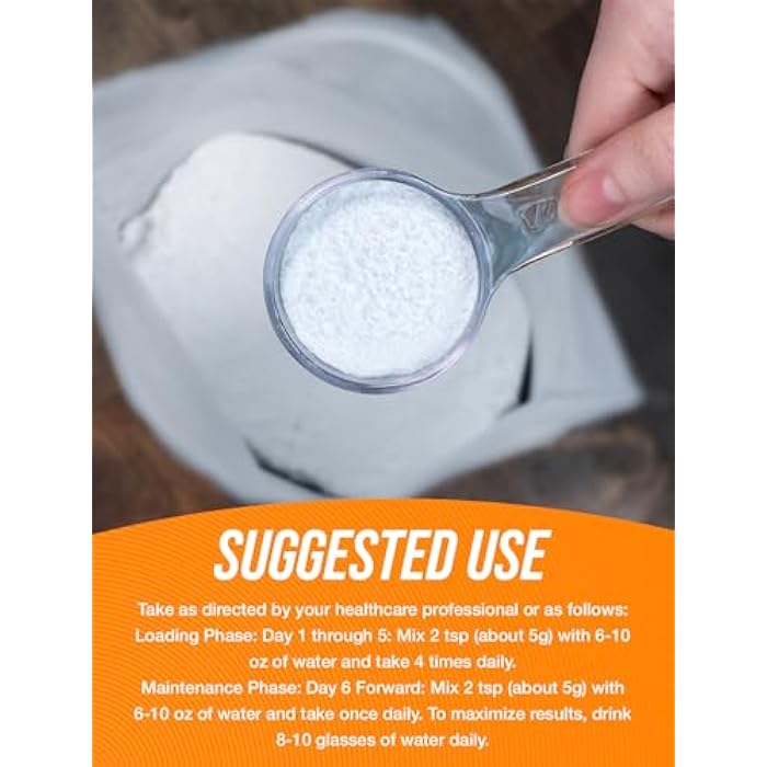 BulkSupplements.com Creatine Monohydrate Powder - Micronized Creatine Powder, Unflavored - Pure & Gluten Free, 5g per Serving, 500g (1.1 lbs) (Pack of 1) - Image 4