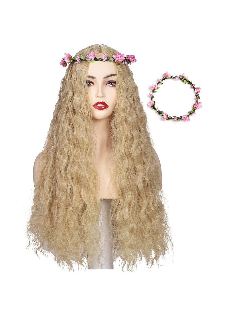 FantaLook - FantaLook Long Curly Blonde Cosplay Wig for Halloween - Image 1