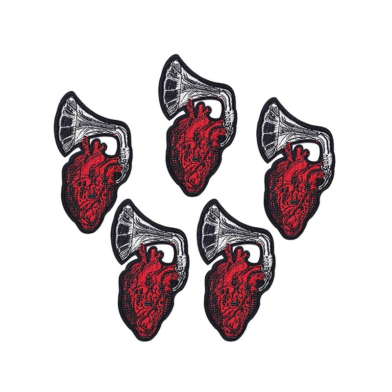 SOLARAE Pack of 5 Let My Heart Be Heard Patches, Embroidered Iron On/Sew On Patches, Cute Applique Patches for Clothing, Jackets, Hats, Backpacks, Jeans - Image 1