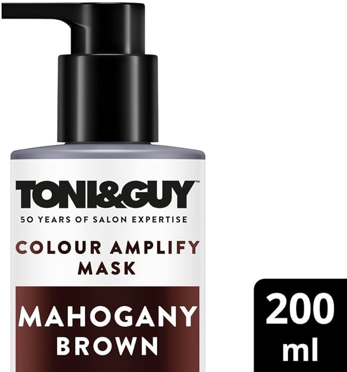 TONI&GUY قناع توني غاي لتغذية الشعر بلون بني محمر مع أصباغ لون مؤقتة وزيت أركان ومرشحات حماية من الأشعة فوق البنفسجية 200 مل - Image 2