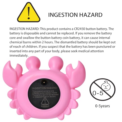 Goyowat Baby Bath Thermometer Crab Toy - Digital Floating Water Thermometer with LED Display & Color Alerts for Infants, Cute Bath Tub Sensor & Safe Bath Time Essential Toy - Image 5