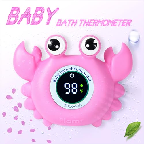 Goyowat Baby Bath Thermometer Crab Toy - Digital Floating Water Thermometer with LED Display & Color Alerts for Infants, Cute Bath Tub Sensor & Safe Bath Time Essential Toy - Image 2