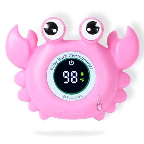 Goyowat Baby Bath Thermometer Crab Toy - Digital Floating Water Thermometer with LED Display & Color Alerts for Infants, Cute Bath Tub Sensor & Safe Bath Time Essential Toy - Image 1
