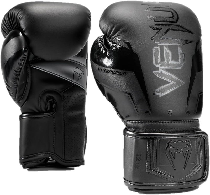 Elite Evo Boxing Gloves - Black/Black - Image 1