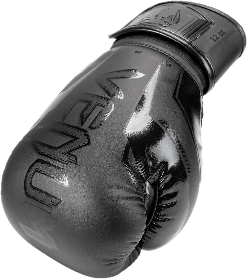 Elite Evo Boxing Gloves - Black/Black - Image 5