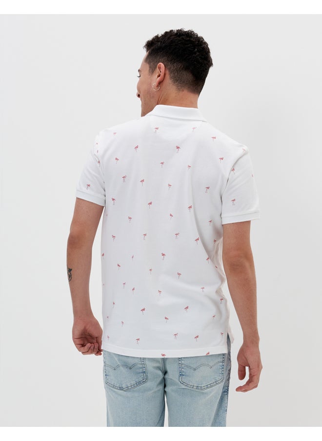 American Eagle - AE Printed Flex Pique Polo Shirt - Image 1