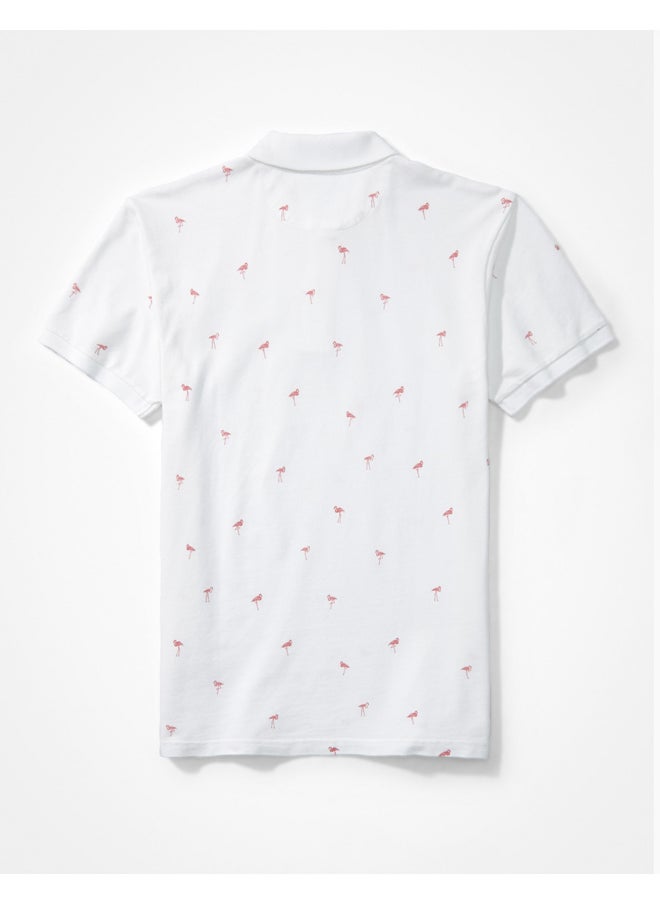 American Eagle - AE Printed Flex Pique Polo Shirt - Image 1