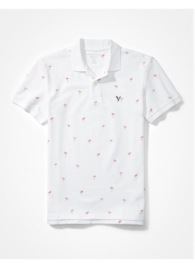 American Eagle - AE Printed Flex Pique Polo Shirt - Image 1
