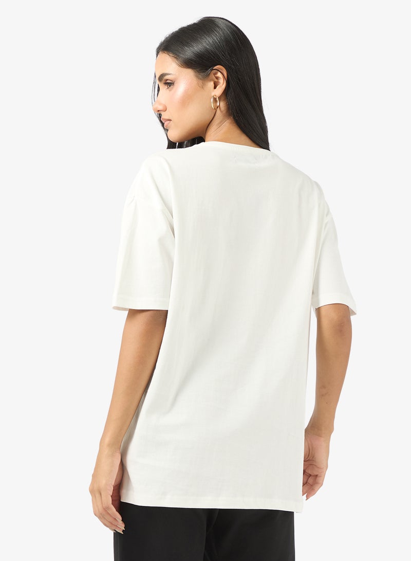 جينجر تيشيرت قطن كبير برسومات جامعية - Image 2