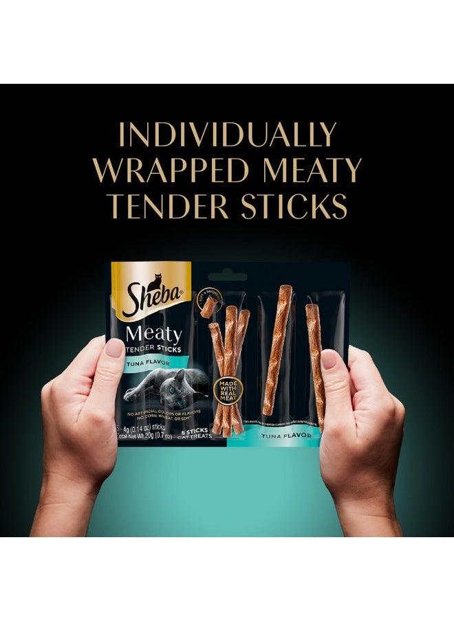 Sheba Sheba Meaty Tender Sticks Soft Cat Treats Tuna Flavor, 0.14 oz., 5 Count (Pack of 10)  - Image 1