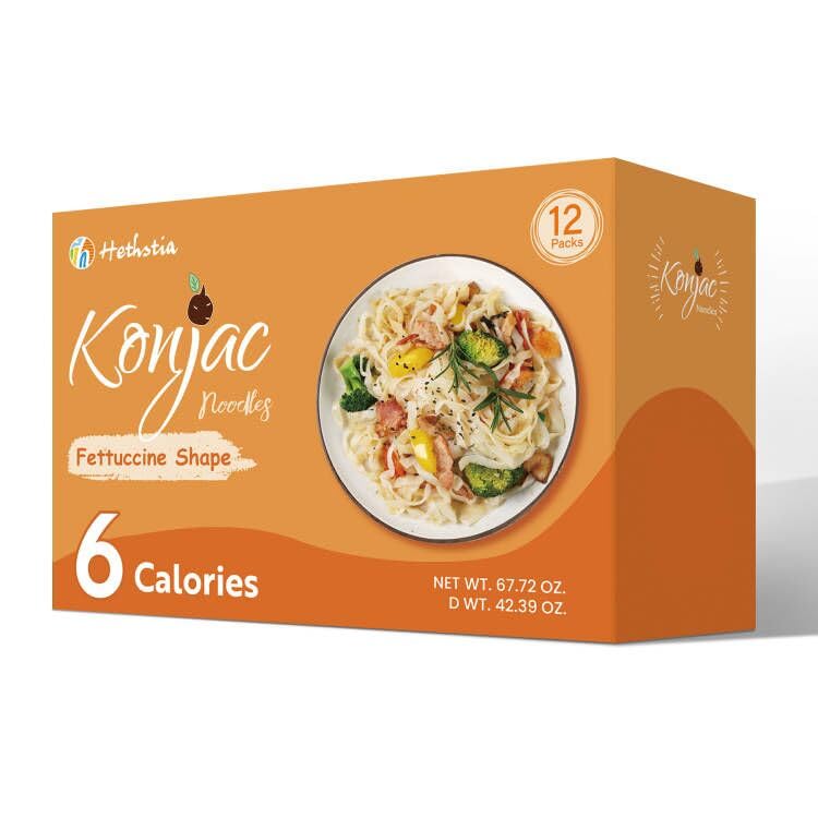 Hethstia Shirataki Noodle, 12 Packs Konjac Fettuccine Low-Carb Pasta Gluten Free, Low Calorie, Vegan, Sugar Free, Keto, Ready to Eat, Healthy Diet, Holiday Gifts - Image 1