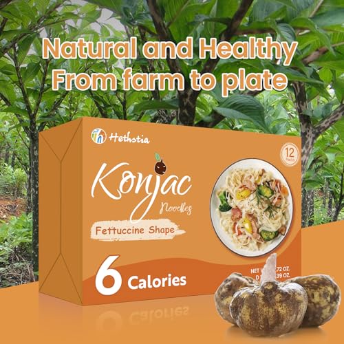 Hethstia Shirataki Noodle, 12 Packs Konjac Fettuccine Low-Carb Pasta Gluten Free, Low Calorie, Vegan, Sugar Free, Keto, Ready to Eat, Healthy Diet, Holiday Gifts - Image 3