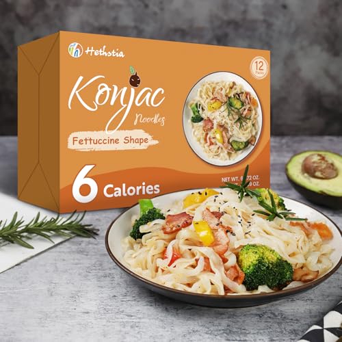 Hethstia Shirataki Noodle, 12 Packs Konjac Fettuccine Low-Carb Pasta Gluten Free, Low Calorie, Vegan, Sugar Free, Keto, Ready to Eat, Healthy Diet, Holiday Gifts - Image 4