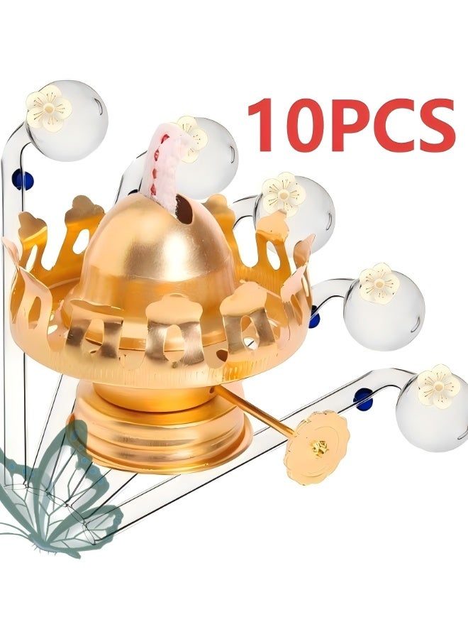 10PCS Premium Heat Resistant Glass Oil Lamp， Medical Grade High Borosilicate Material for Long lasting Use