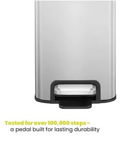EKO STELLA SLIM SERIES | Brushed Stainless Steel Finish | Soft-Closing | Fingerprint-Resistant | Slim Premium Pedal Trash Bin | Versatile For Tight Spaces & Narrow Corners | 10 Liters  - Image 5