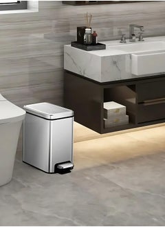 EKO STELLA SLIM SERIES | Brushed Stainless Steel Finish | Soft-Closing | Fingerprint-Resistant | Slim Premium Pedal Trash Bin | Versatile For Tight Spaces & Narrow Corners | 10 Liters  - Image 3