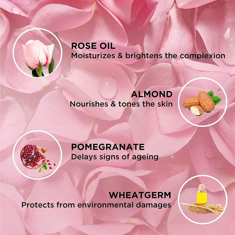 moha Rose and Almond Bath Soap Unisex Bathing Bar with the benefits of Rose oil Pomegranate extract Almond oil wheat germ oil for soft nourished and youthful skin  100gm Pack of 6 - Image 4