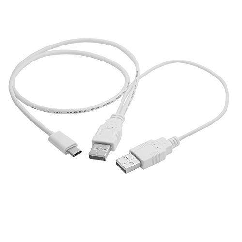chenyang USB 31 Type C USBC to Dual A Male Extra Power Data Y Cable for Cell Phone Hard Disk 60cm White - Image 1
