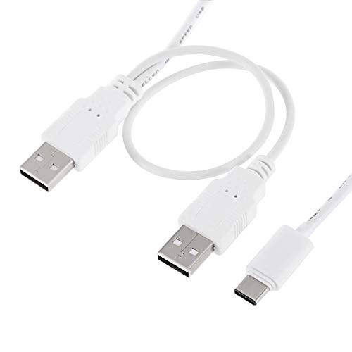 chenyang USB 31 Type C USBC to Dual A Male Extra Power Data Y Cable for Cell Phone Hard Disk 60cm White - Image 3