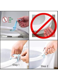Hoppokart Toilet Seat Lid Lifting Band Foldabable Toilet Seat Help Lifter Band Lid Lifter Handle Bathroom Accessories Toilet Cover Support Lifter Toilet Lid Opener 2 PCS  - Image 4