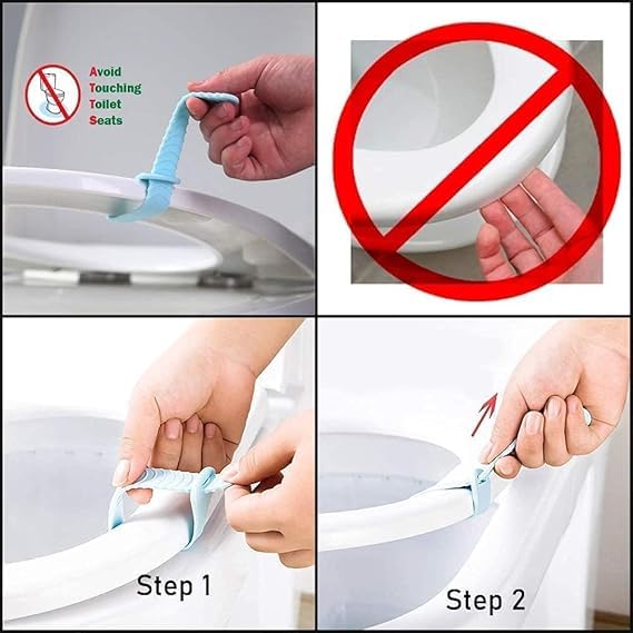 Hoppokart Toilet Seat Lid Lifting Band Foldabable Toilet Seat Help Lifter Band Lid Lifter Handle Bathroom Accessories Toilet Cover Support Lifter Toilet Lid Opener 2 PCS  - Image 4