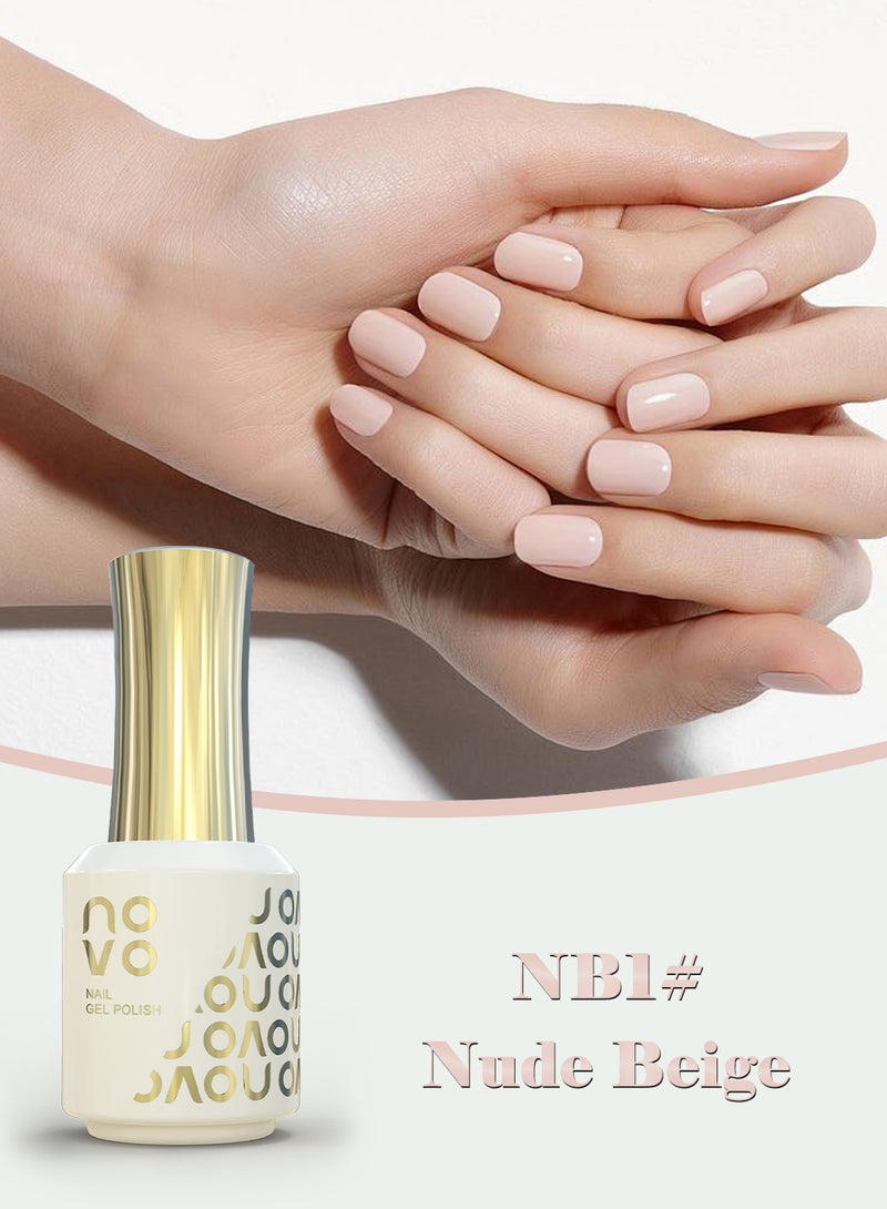 Novo Rubber Base Gel, 2 in 1 Gel Nail Polish Soak Off UV LED Nail Lamp, Nail Art Design for Women 12ml NB1# Nude Beige - Image 2