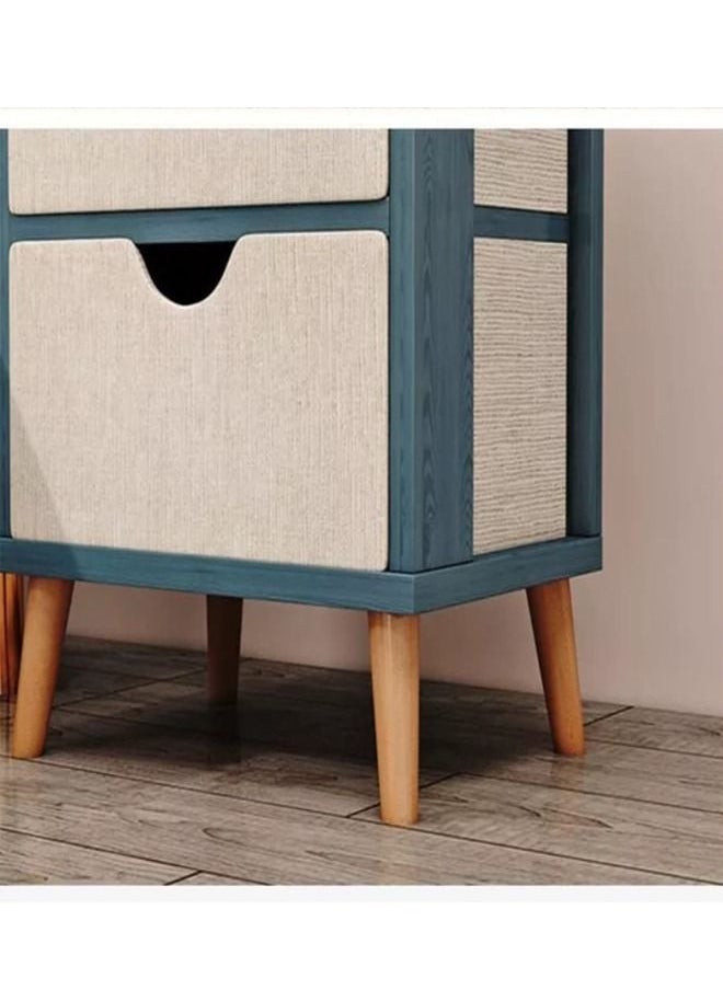 fashionhome - Modern Design 1 Shelf and 3 Drawer Side Table 37 x 28 x 75 cm - Image 1