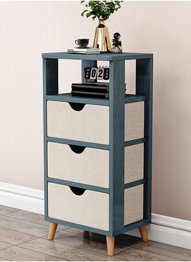 fashionhome - Modern Design 1 Shelf and 3 Drawer Side Table 37 x 28 x 75 cm - Image 1