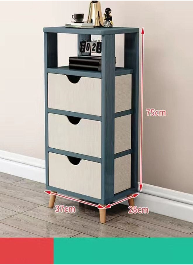 fashionhome - Modern Design 1 Shelf and 3 Drawer Side Table 37 x 28 x 75 cm - Image 1