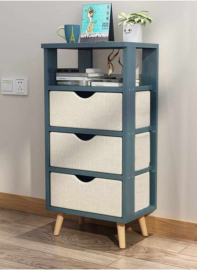 fashionhome - Modern Design 1 Shelf and 3 Drawer Side Table 37 x 28 x 75 cm - Image 1