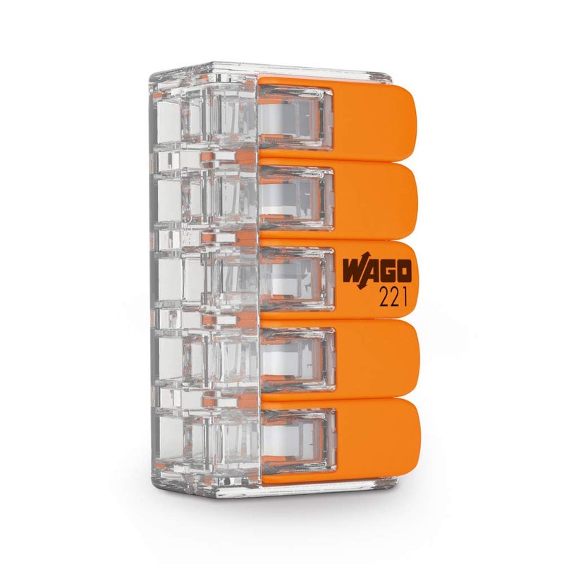 Wago Compact Splicing Connector For All Conductor Types Max.6 Mm 5-Conductor With Levers Transparent Housing Surrounding Air Temperature Max 85C (T85) 6 00 Mm Transparent 221-615 (15 Pcs) - Image 4