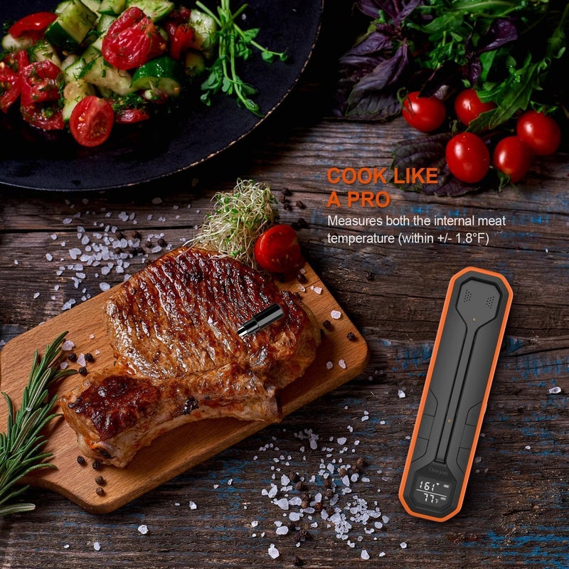 Dewjom Wireless Meat Thermometer – Digital Cooking Thermometer with Wireless Probe – 500Ft Remote Range Food Thermometer – with iOS & Android Read App -Preprogrammed Temperatures for BBQ, Oven, Grill - Image 2