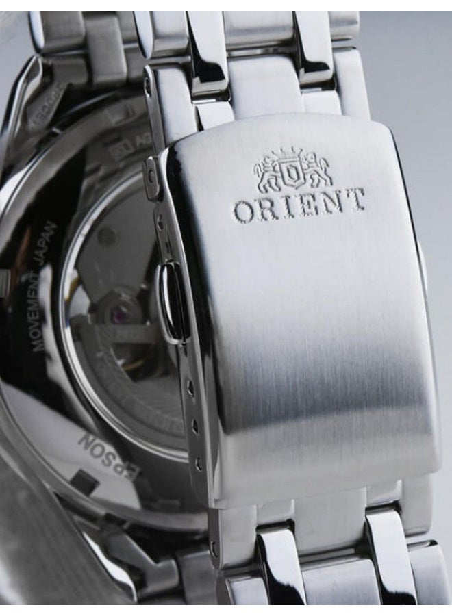 ORIENT Men Mechanical Contemporary Men's Watch TAG03001B0, 39mm Open Heart Black Dial, Stainless Steel Bracelet , 50M WR - Image 4