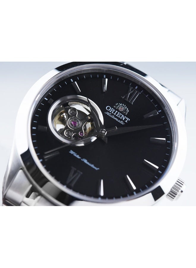 ORIENT Men Mechanical Contemporary Men's Watch TAG03001B0, 39mm Open Heart Black Dial, Stainless Steel Bracelet , 50M WR - Image 3