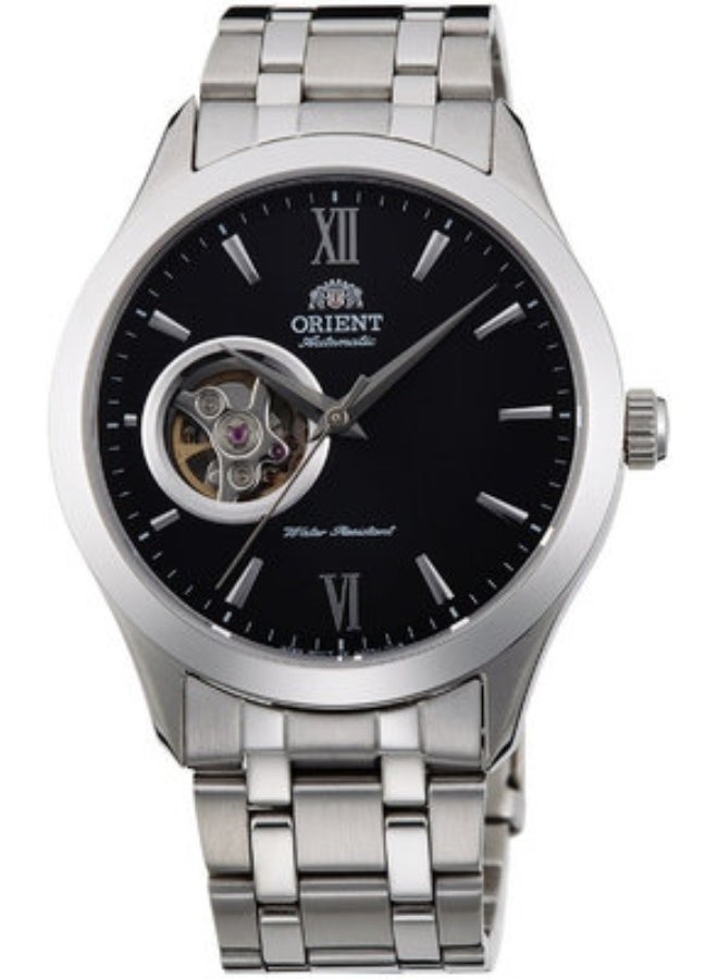 ORIENT Men Mechanical Contemporary Men's Watch TAG03001B0, 39mm Open Heart Black Dial, Stainless Steel Bracelet , 50M WR - Image 1