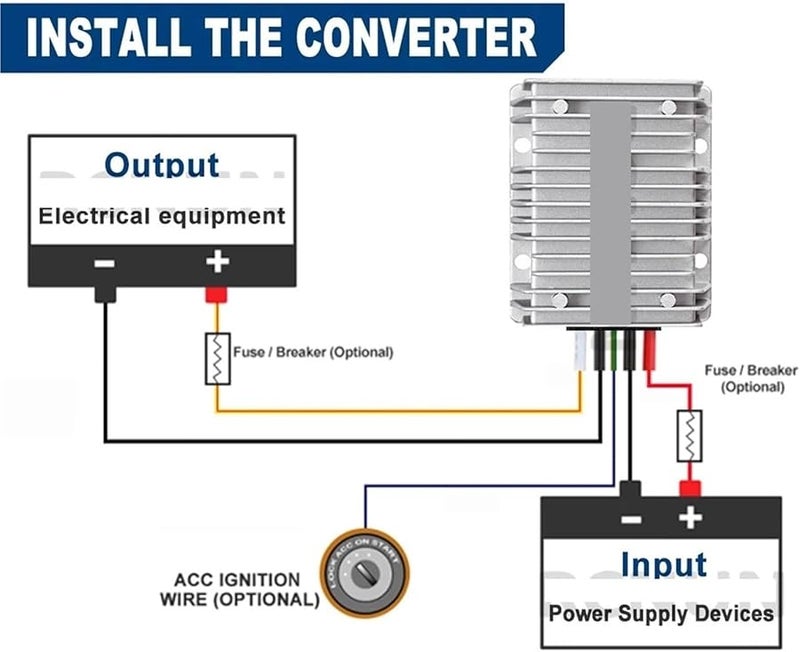 محول DC DC تلقائي لتعزيز وخفض الجهد 8-40 فولت إلى 12 فولت 30 أمبير مزود طاقة السيارة مثبت الجهد - Image 3